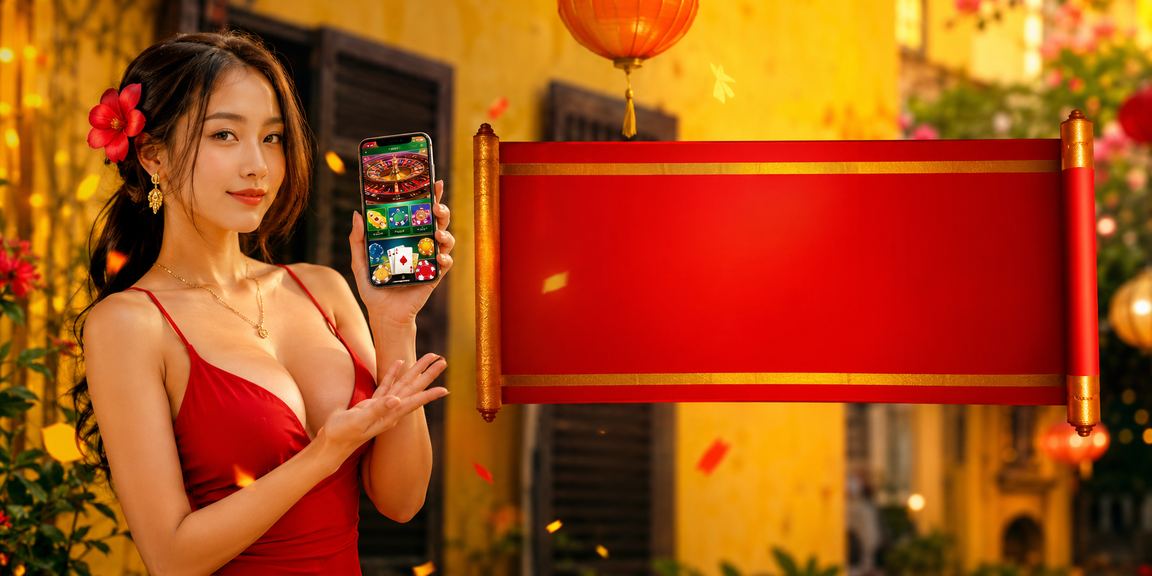 Người chơi tại Hội An sử dụng điện thoại chơi casino trực tuyến trong không khí lễ hội