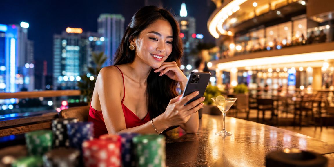 Người mẫu Việt Nam tại Sapa theo dõi cá cược thể thao trên điện thoại